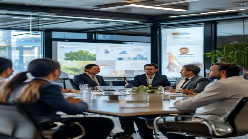 Equipo directivo revisando estrategia en sala de reuniones — BienHR